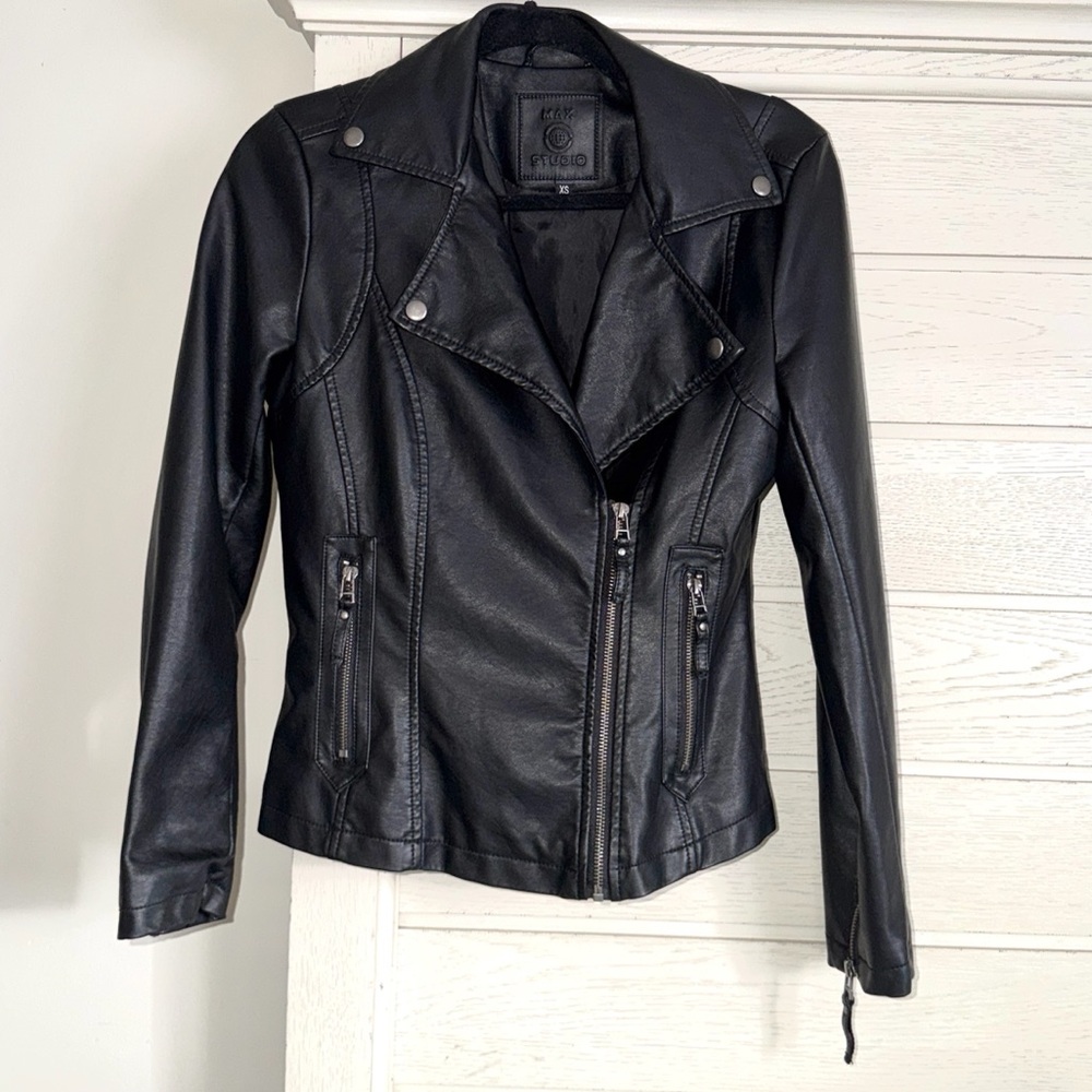 Black Leather Moto Jacket